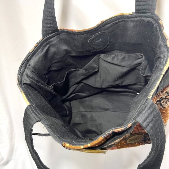 Donna Sharp Quilted Belt Buckle Purse-Brown Mix Medium Shoulder/Tote Purse Bag - Picture 10 of 16